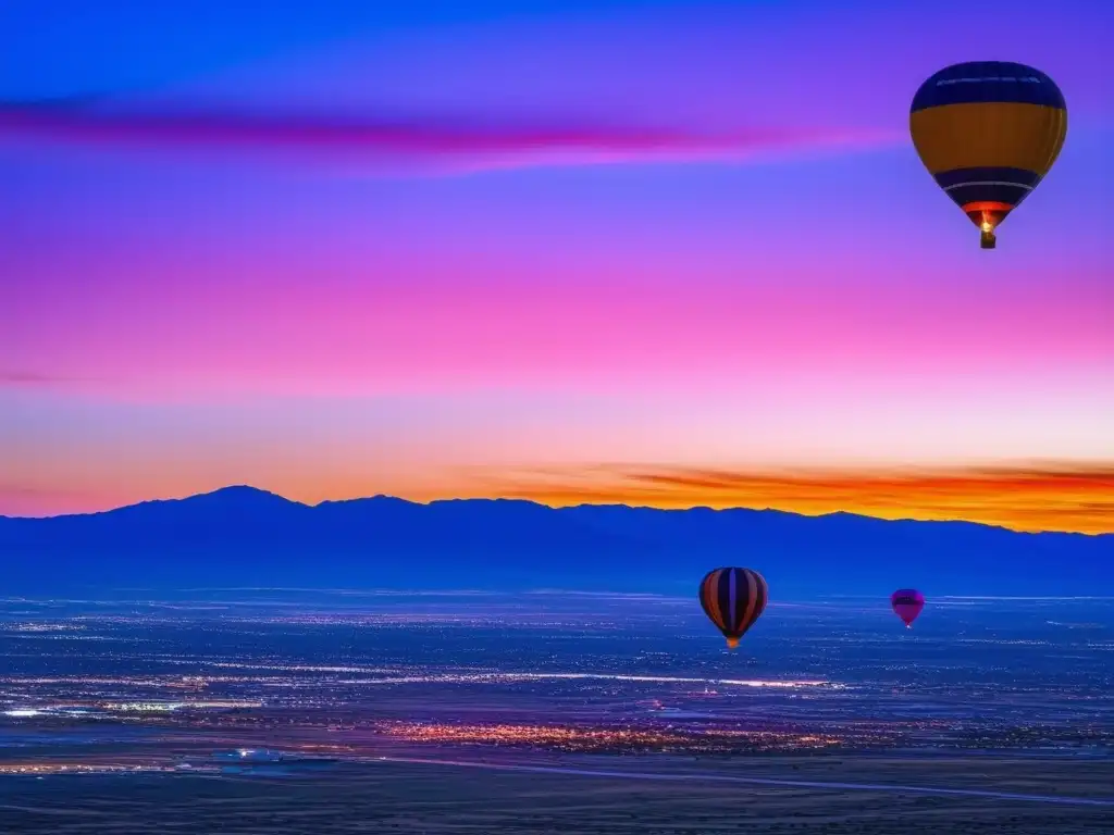 Festival globos Albuquerque Nuevo México - Vista impresionante del amanecer en el International Balloon Fiesta