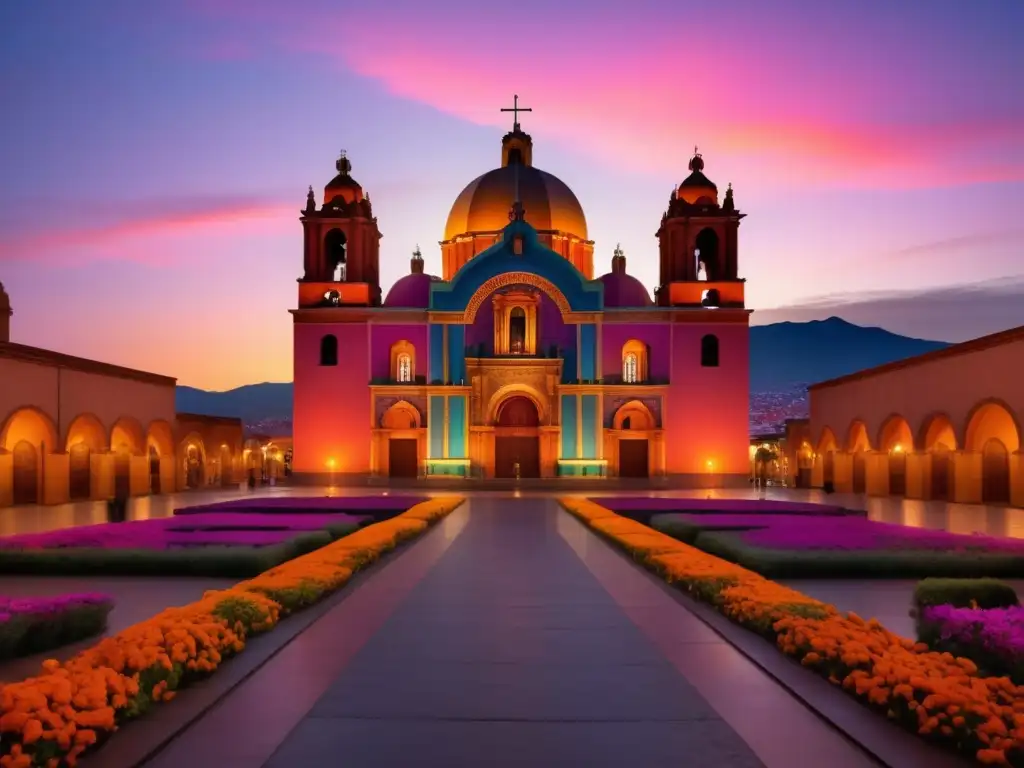 Basilica de Guadalupe, México: Fiesta Virgen, luz dorada, pétalos marigold, peregrinos, espiritualidad y cultura