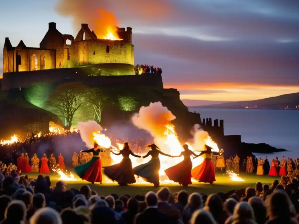 Tradiciones celtas en el Beltane Fire Festival de Edimburgo con danzas, fuego y misterio