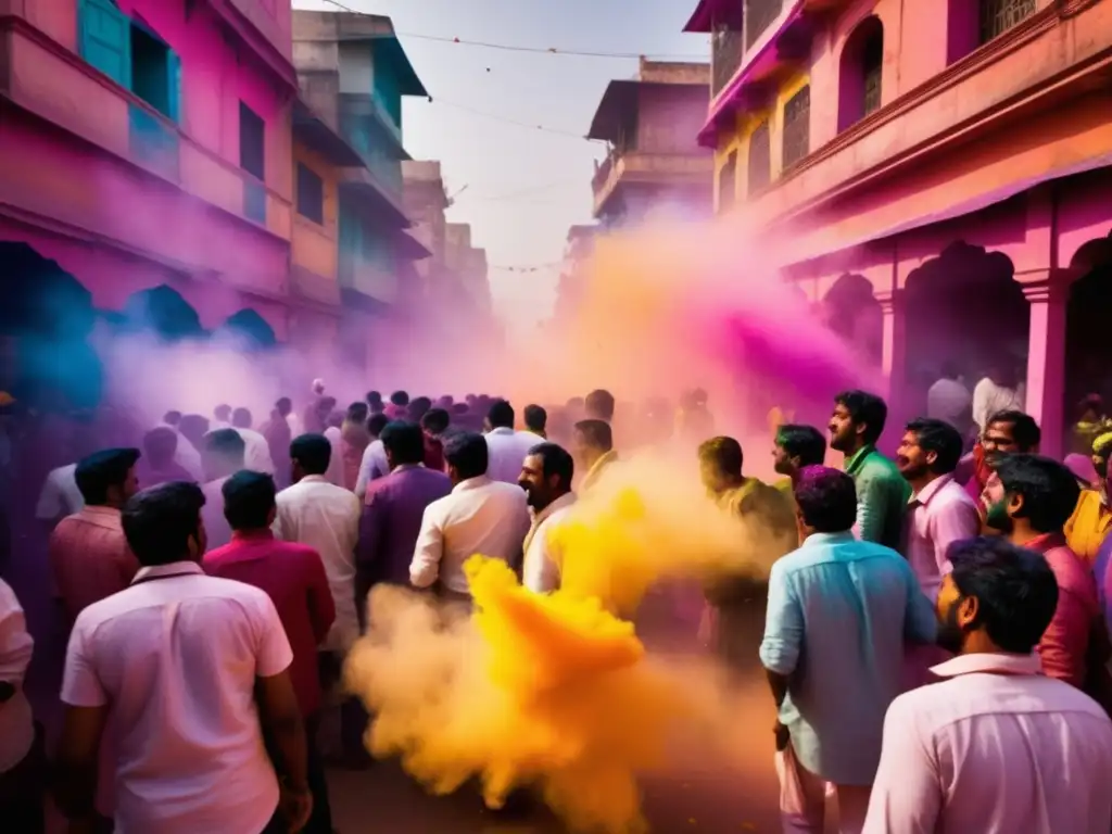 Celebración tradicional colorida: Holi en India