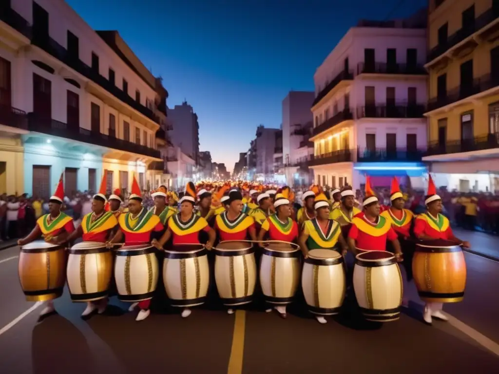 Deslumbrante desfile nocturno de Candombe en Montevideo, Uruguay