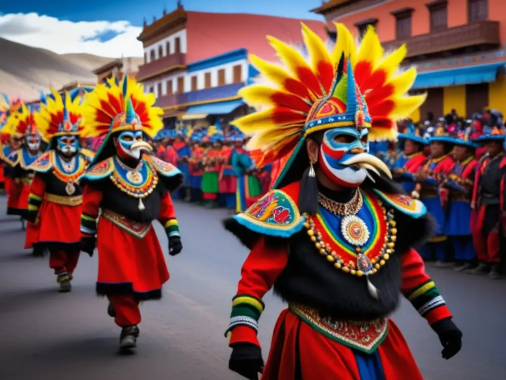 Tradiciones del Carnaval de Oruro en Bolivia: Desfile de diablos y danzas bajo una atmósfera mágica