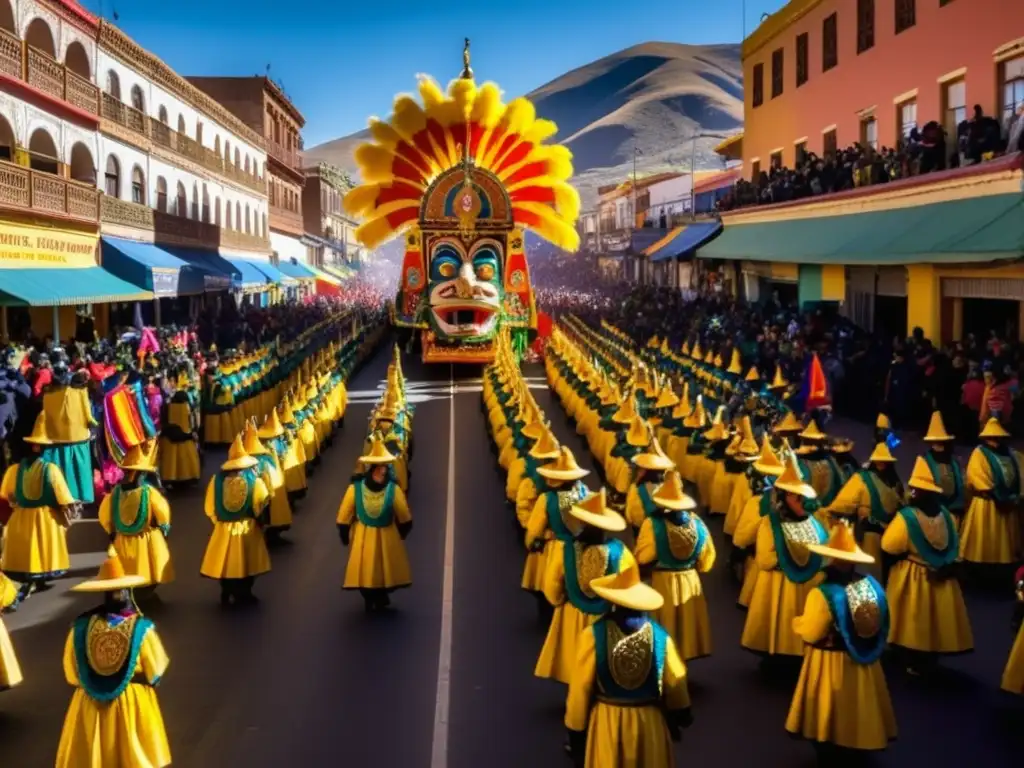 Desfile vibrante y colorido del Carnaval de Oruro en Bolivia - Festivales tradicionales subculturales globales