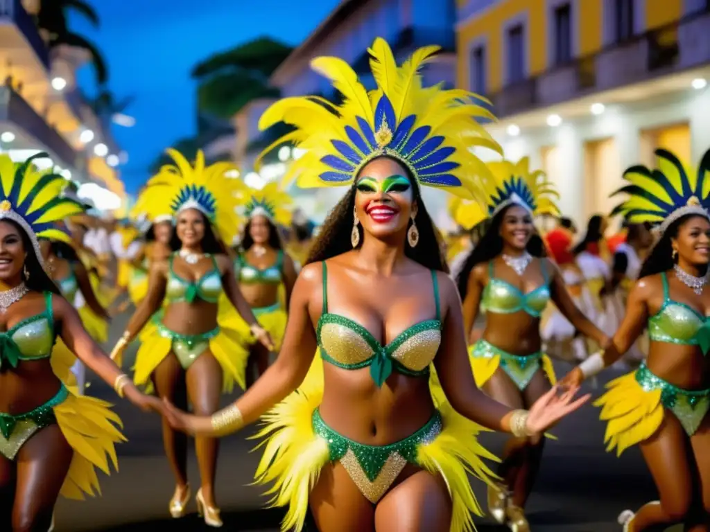 Escena fascinante del Carnaval anual en Río de Janeiro, Brasil