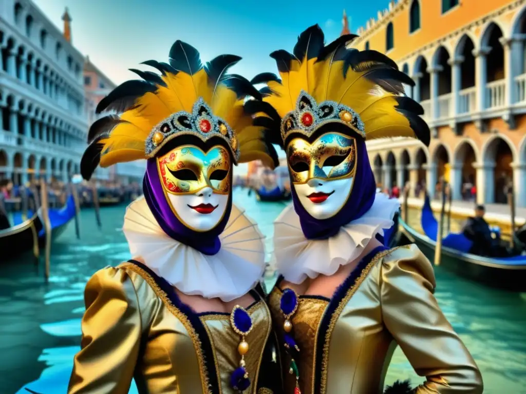 Celebraciones tradicionales con artefactos culturales en el Carnaval de Venecia