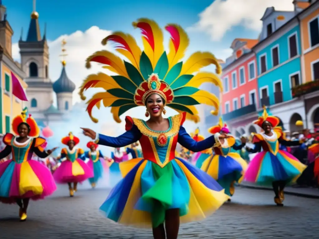 Historia y evolución de los trajes de carnaval en vibrante procesión llena de color, texturas y energía