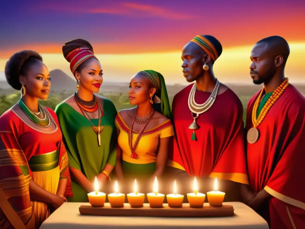 Festividad Kwanzaa: raíces africanas, diversidad y unidad en una imagen fotorealista