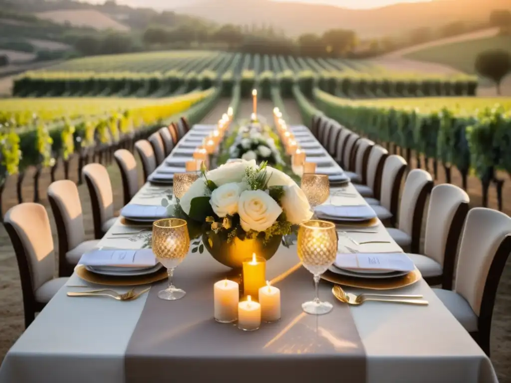 Celebración tradicional judía con vino en viñedo al atardecer