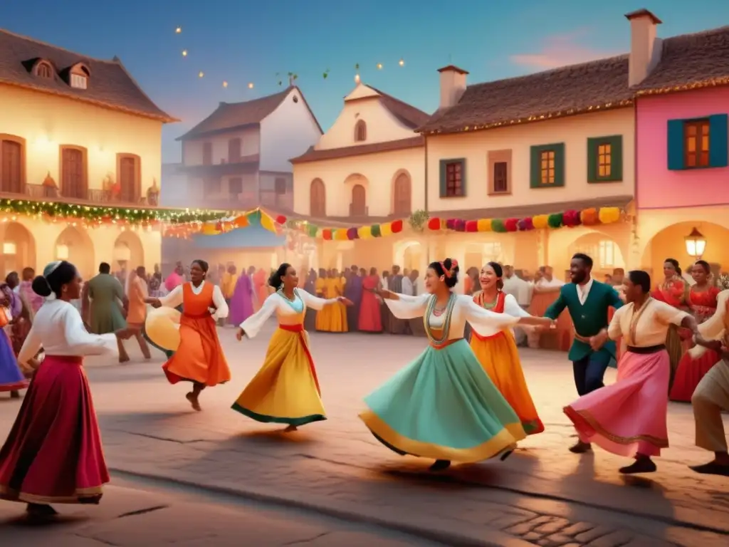 Evolución artefactos celebraciones tradicionales en vibrante imagen de fiesta multicultural