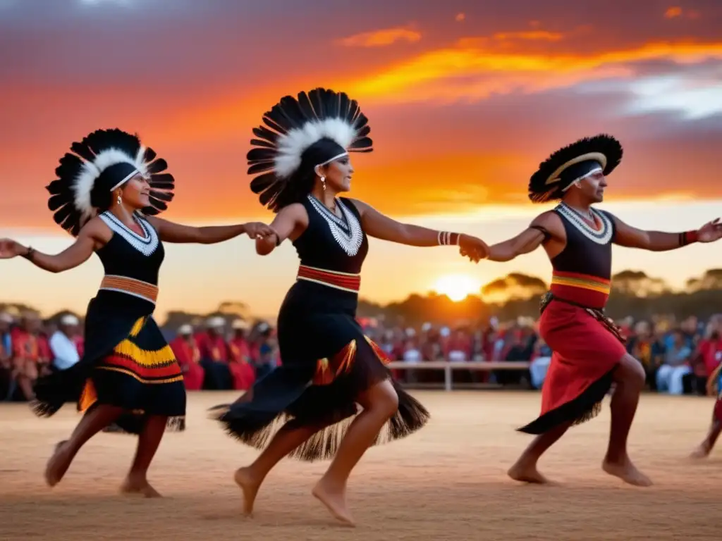 Festival tradicional de NAIDOC en Australia: danza aborigen en un atardecer hipnotizante