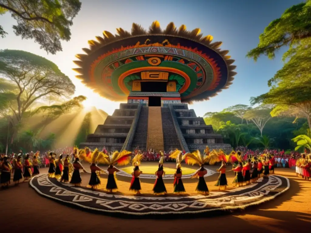 Festivales tradicionales danza azteca en bosque místico