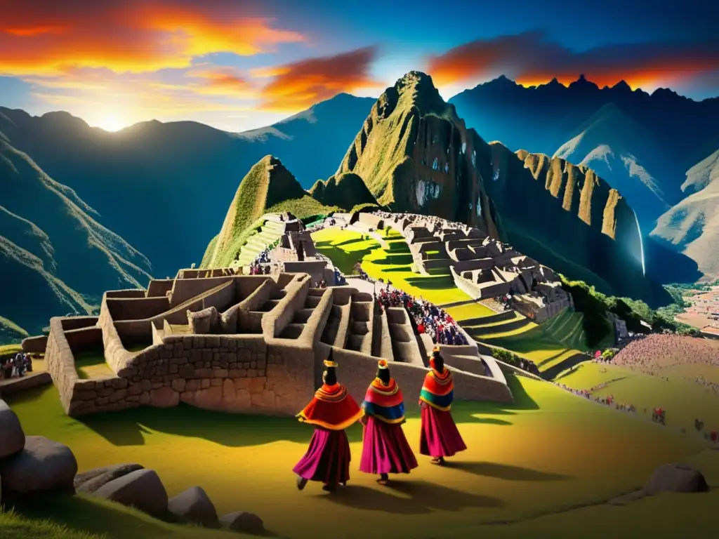 Imagen impactante de la antigua ciudad inca de Cuzco, Perú, con vibrantes colores y luz etérea