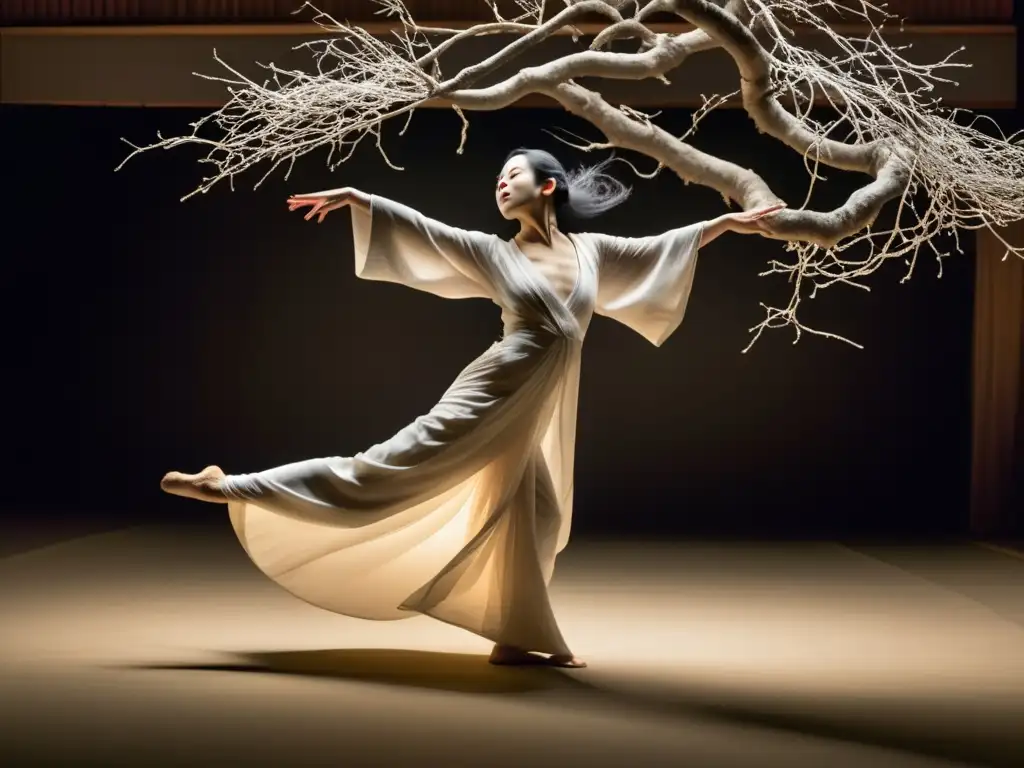 Festivales de danza Butoh Japonesa: Imagen hipnótica que capta la esencia del baile Butoh en toda su gloria etérea