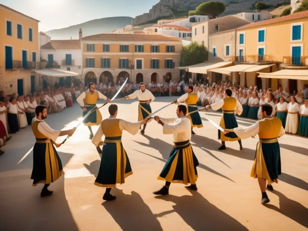 Festival tradicional de danza de espadas en Grecia