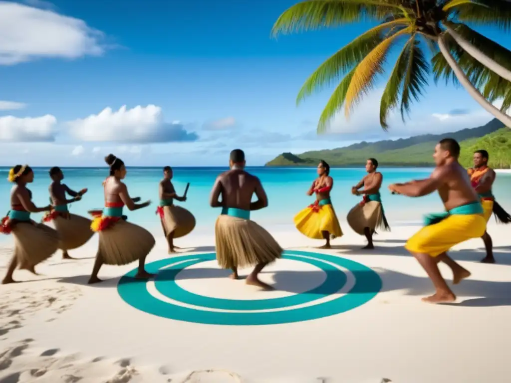 Tradición ancestral Festival Danza Kava en hermosa playa de Fiji