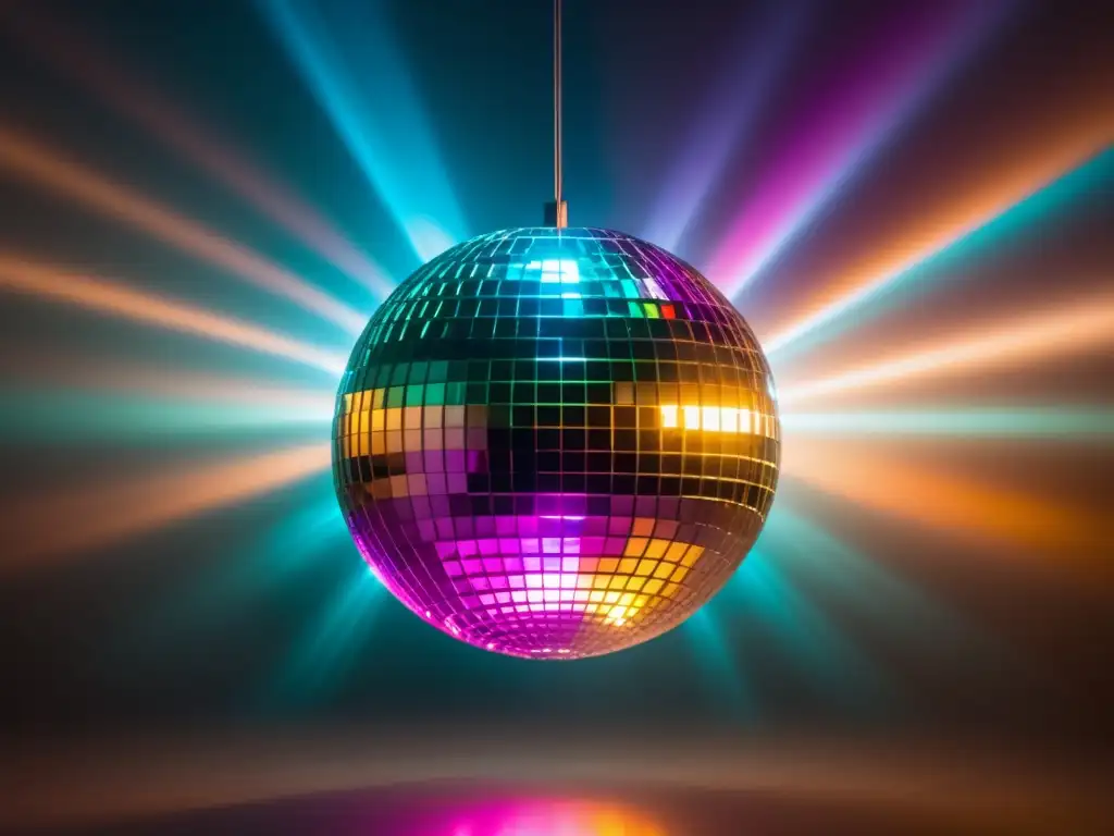 Imagen de disco ball en un festival de música disco tradicional