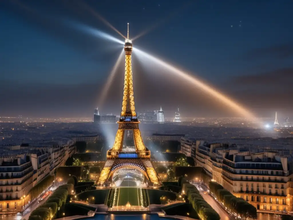 Eiffel Tower de noche, con historia y significado del Día de la Bastilla