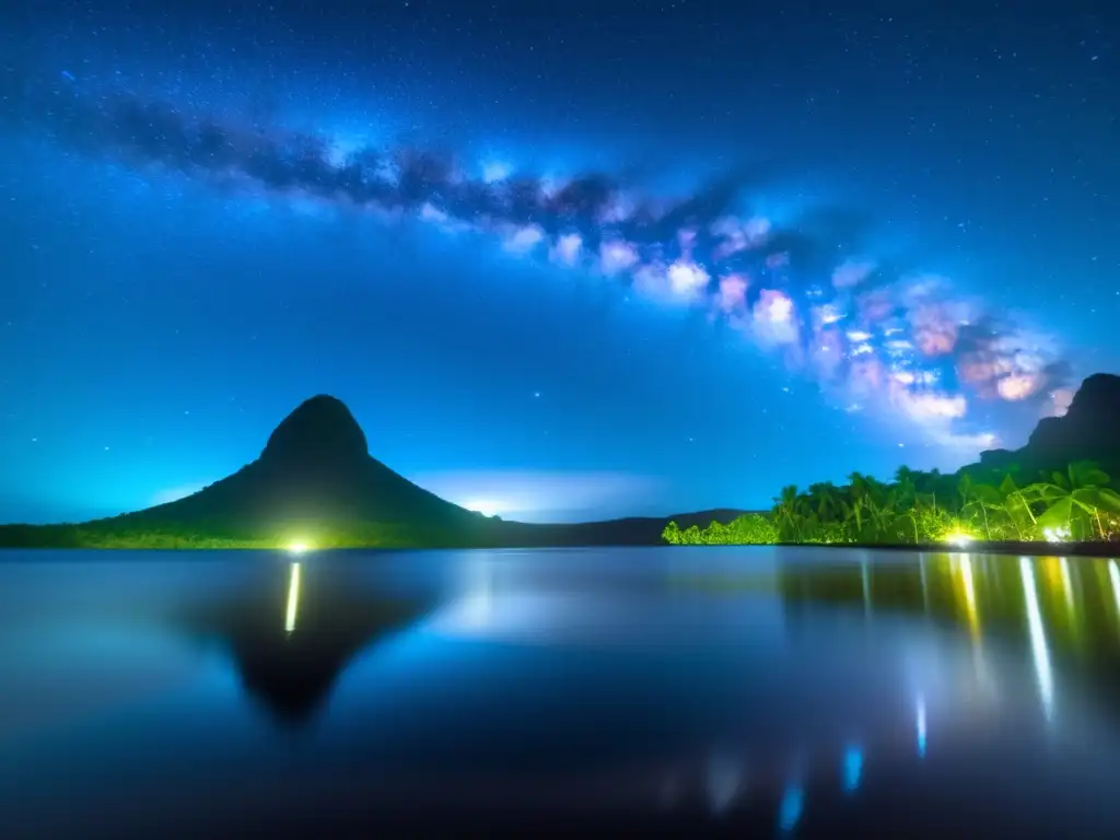 Cielo nocturno estrellado en el Festival Lluvia Meteoritos Micronesia