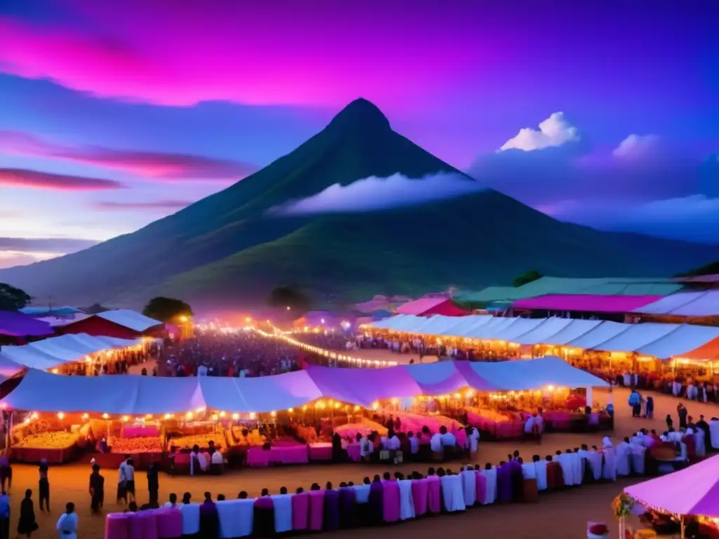 Tradición Feria Caña Colombia: Una imagen etérea de la Feria de la Caña en Colombia, con colores vibrantes y tradiciones culinarias típicas