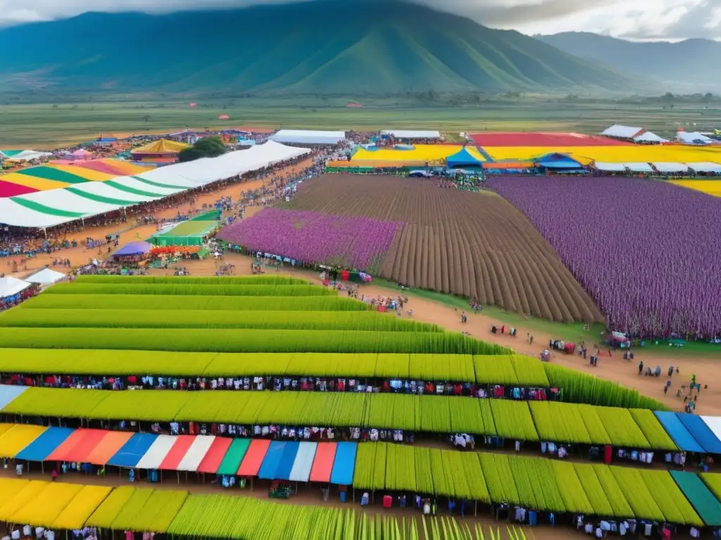 Vista aérea impresionante de la Feria de la Caña en Colombia: tradición, color y diversión