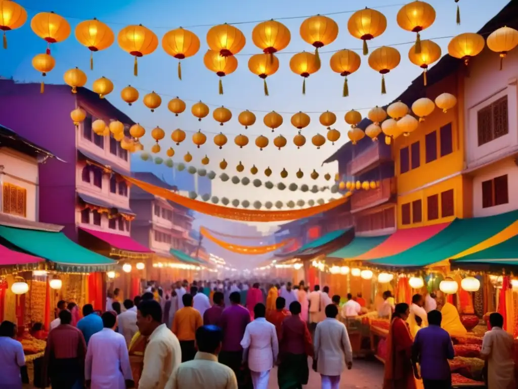 Tradiciones festivas alrededor del mundo: calle vibrante, colores, música y celebraciones alegres