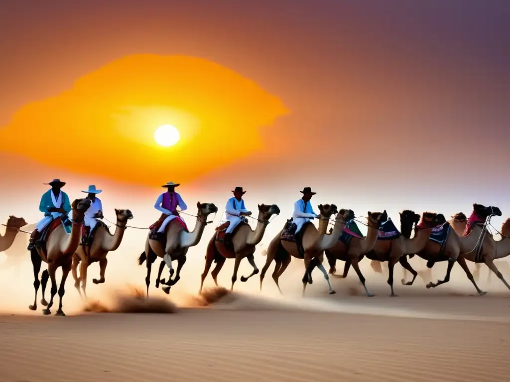 Festival Carrera Camellos Australia: Majestuosas carreras de camellos en el outback australiano, con vibrantes jinetes y paisajes deslumbrantes