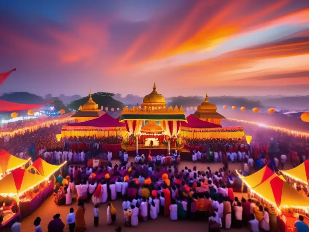 Importancia de la fotografía en festivales culturales: escena vibrante y colorida que captura la energía, belleza y significado cultural del evento