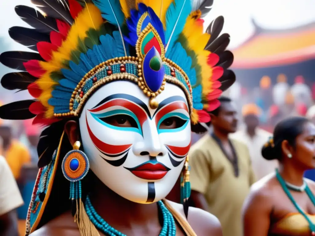 Festival tradiciones culturales y objetos valiosos: máscaras, danzas, música, colores, montañas, mistica