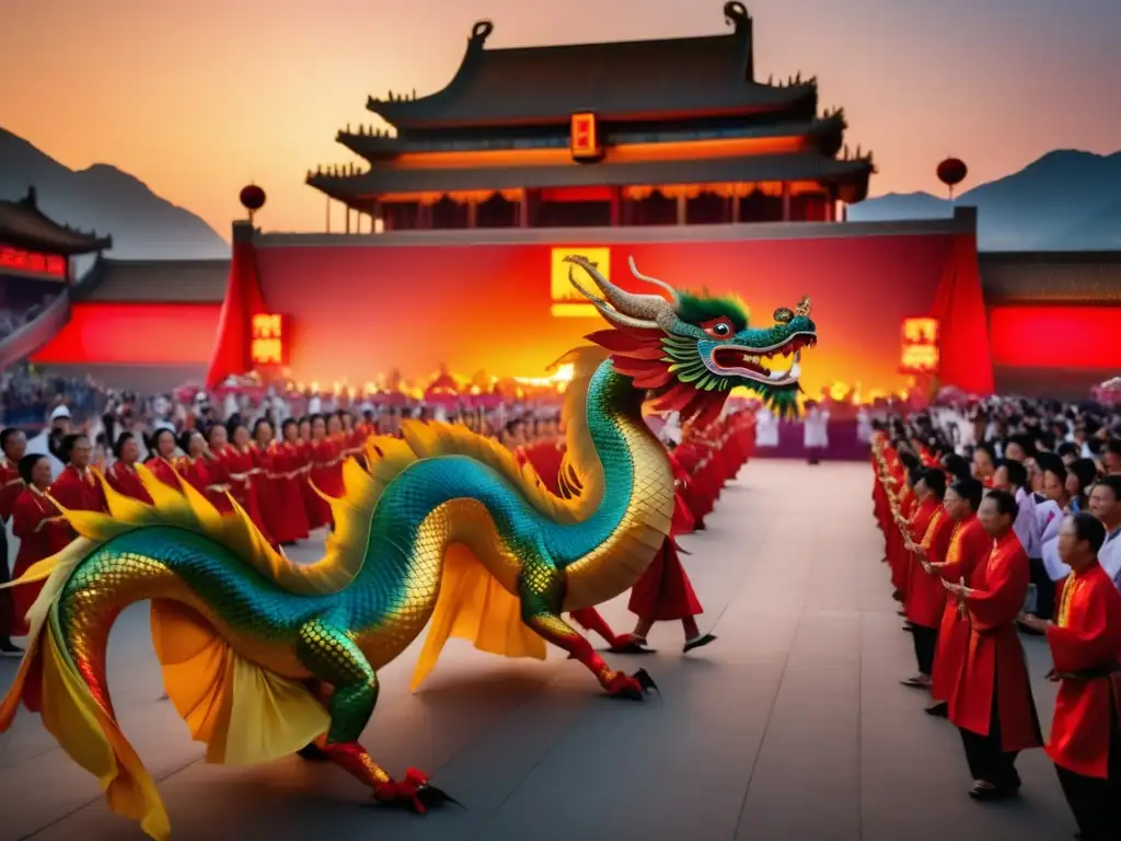 Desfile mágico del Festival de la Danza del Dragón en China