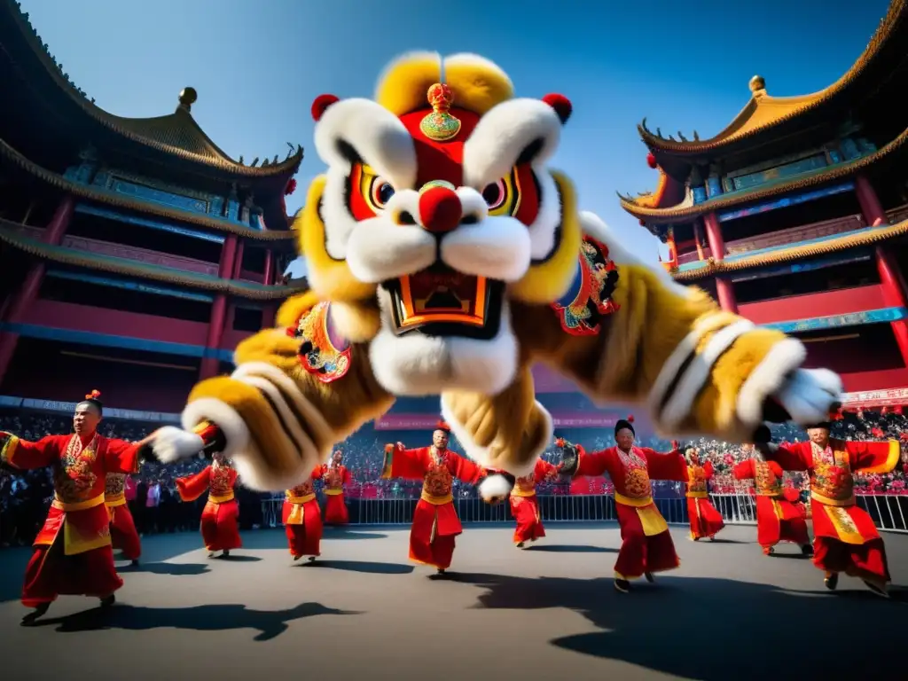 Festival de Danza de Leones en China: Tradición y magia capturadas en una imagen hipnotizante