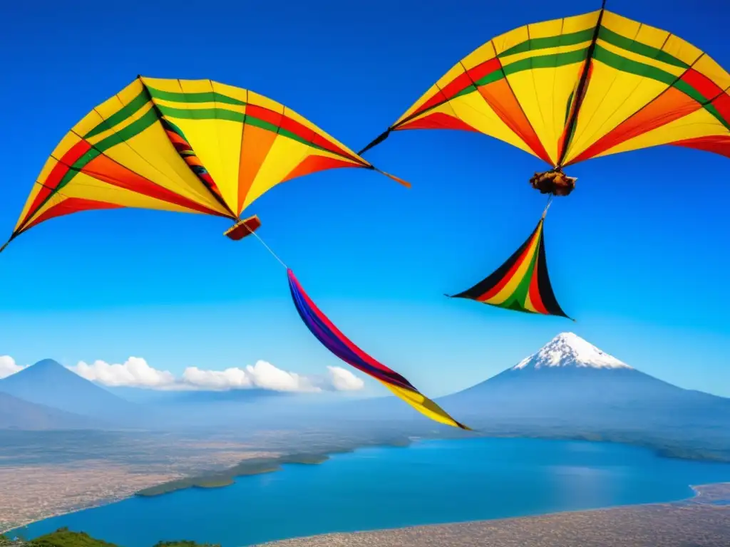 Festival de Barriletes Gigantes en Guatemala: Un espectáculo vibrante de cometas colosales y coloridos que adornan el cielo azul