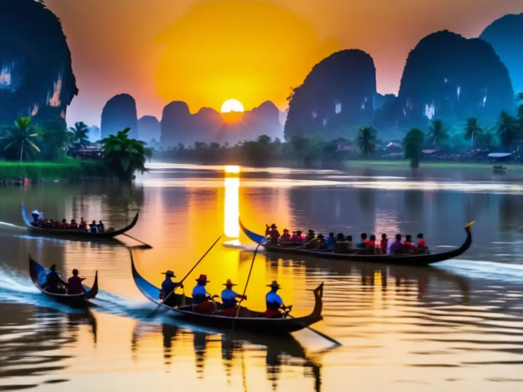 Historia y belleza del Festival de Carreras de Botes en Laos