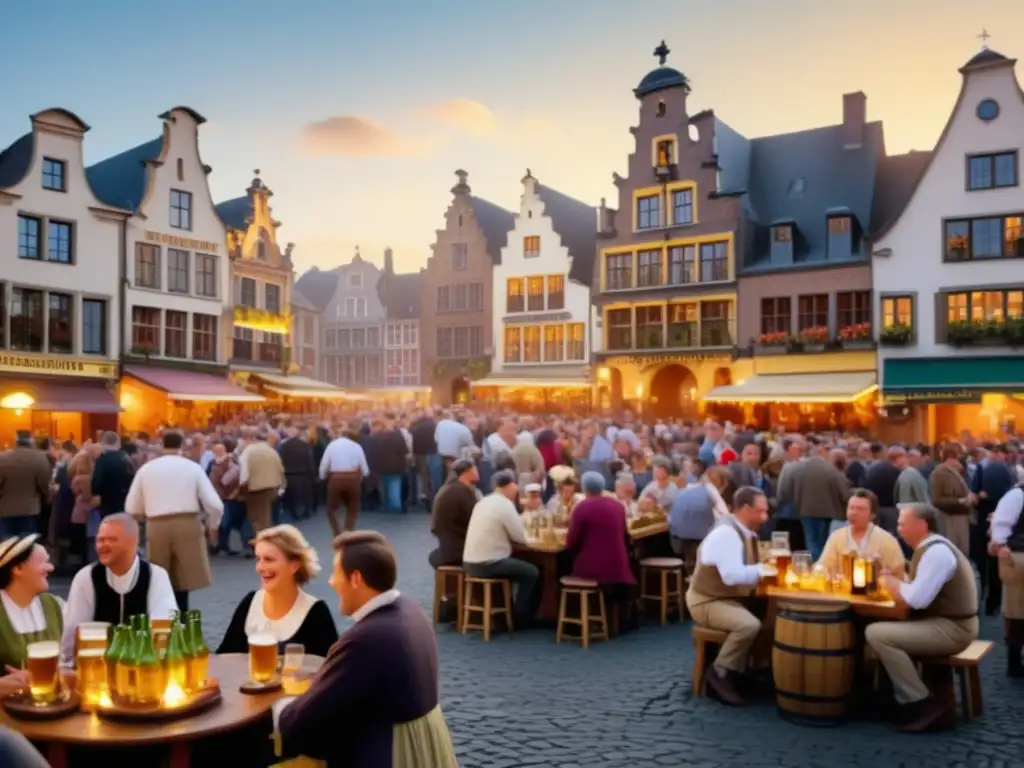 Festival de cerveza en Bélgica: tradición y alegría en una encantadora plaza medieval