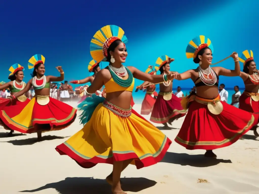 Festivales tradicionales de Oceanía: danza, colores vibrantes y fusión cultural en una escena festiva llena de encanto y tradición