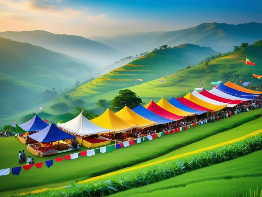 Importancia de comidas tradicionales en festivales: esencia cultural, diversidad y alegría en vibrante imagen