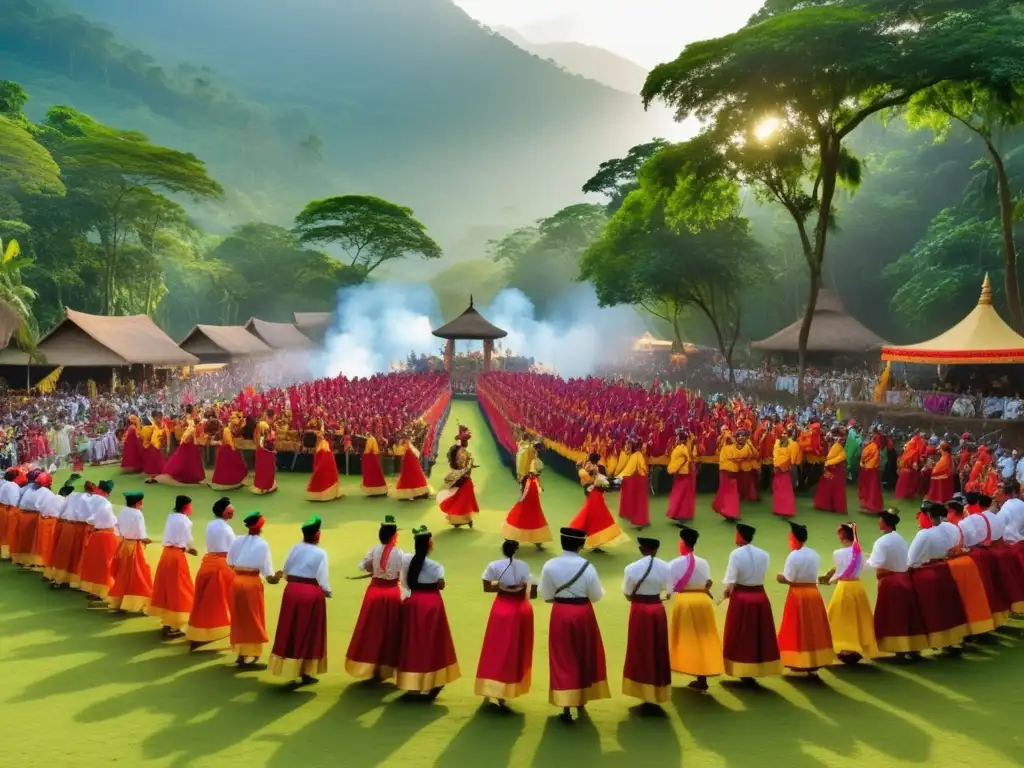 Festival tradicional con participación comunitaria: danzas, música y color en un entorno natural mágico