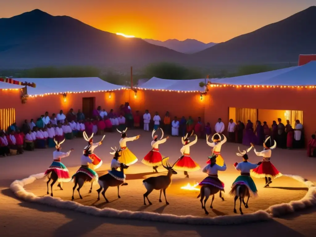 Celebraciones tradicionales de festivales de danza en un vibrante pueblo mexicano