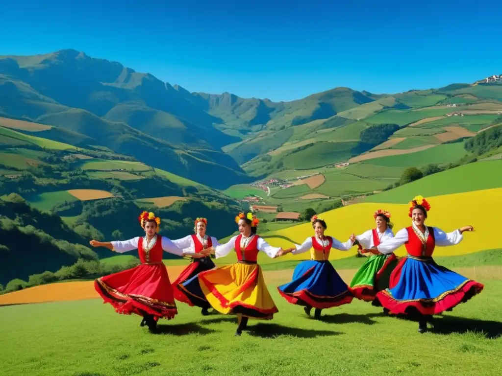 Festival tradicional en Asturias: danza, trajes coloridos y alegría