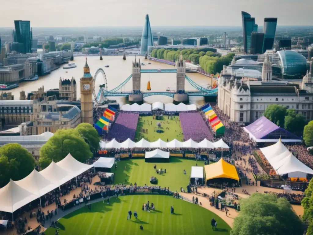 Celebraciones británicas con ginebra en vibrante festival en Londres