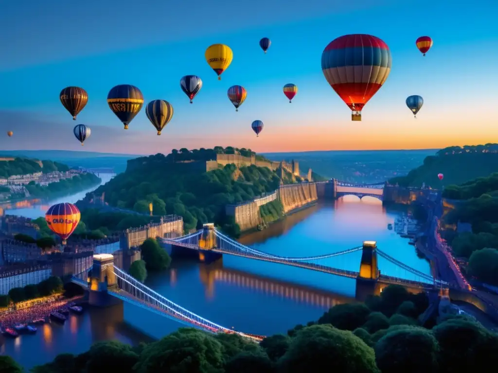 Festival de Globos Bristol: Tradición en un atardecer mágico con el icónico puente Clifton como telón de fondo