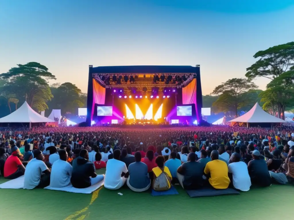 Festival hiphop tradicional: escena vibrante al aire libre con música, artistas y público entusiasta