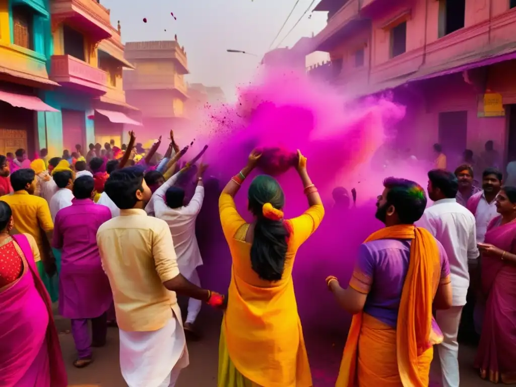 Celebración del Holi en India: Fiesta vibrante llena de colores, alegría y cultura