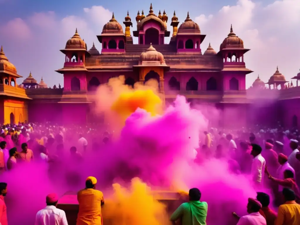 Festival de Holi en India: Una escena vibrante y encantadora llena de colores, risas y unidad