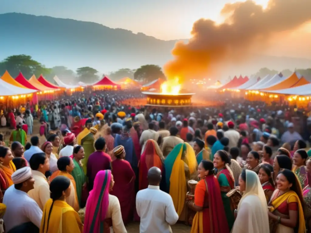 Festivales culturales: Una escena mágica de intercambio cultural en festivales internacionales, uniendo tradiciones y celebrando la diversidad