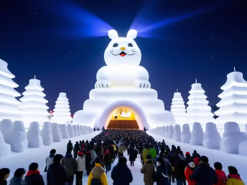 Festivales de invierno tradicionales del mundo, Sapporo Snow Festival: nieve, esculturas, luces, tradiciones, magia (110 caracteres)