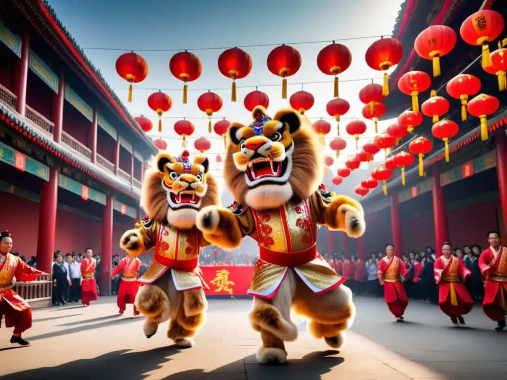 Festival de Danza de los Leones en China, tradición y vibrante celebración con cautivadora imagen