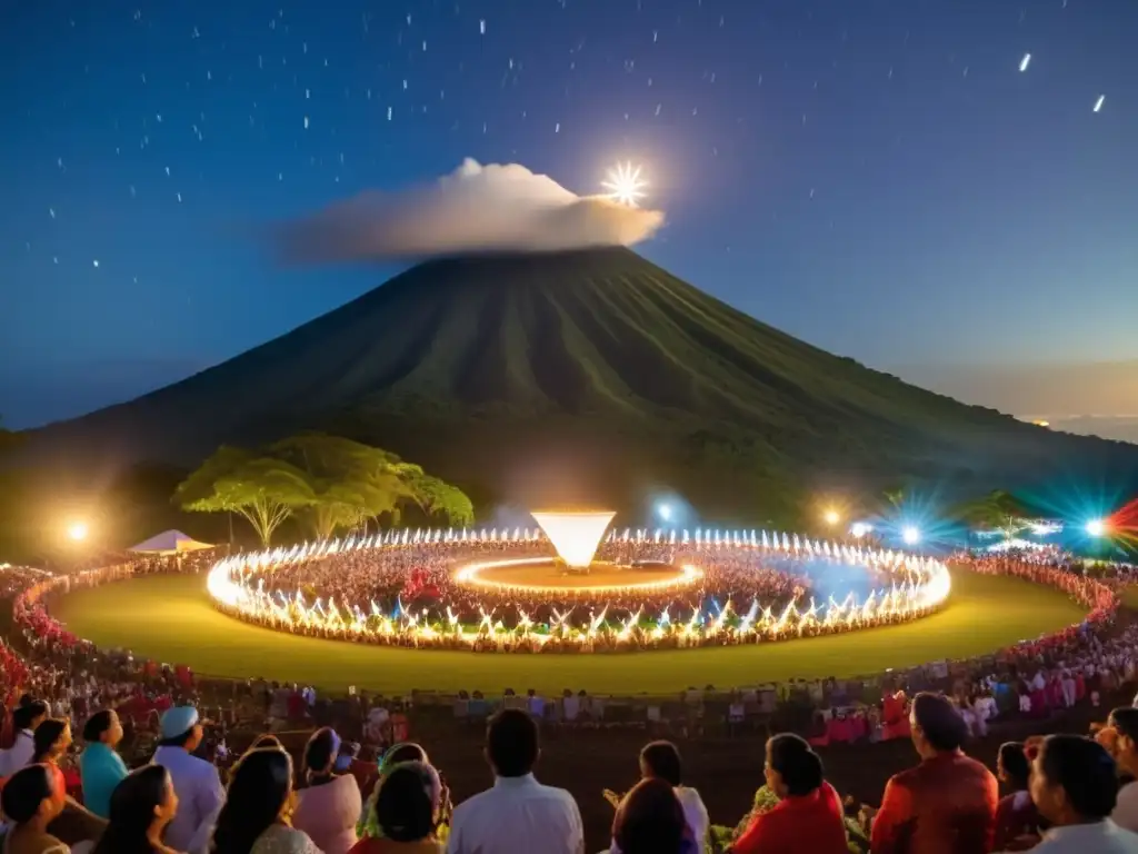 Festival de la Luz en Costa Rica: Escena mágica con música, luces vibrantes y baile tradicional