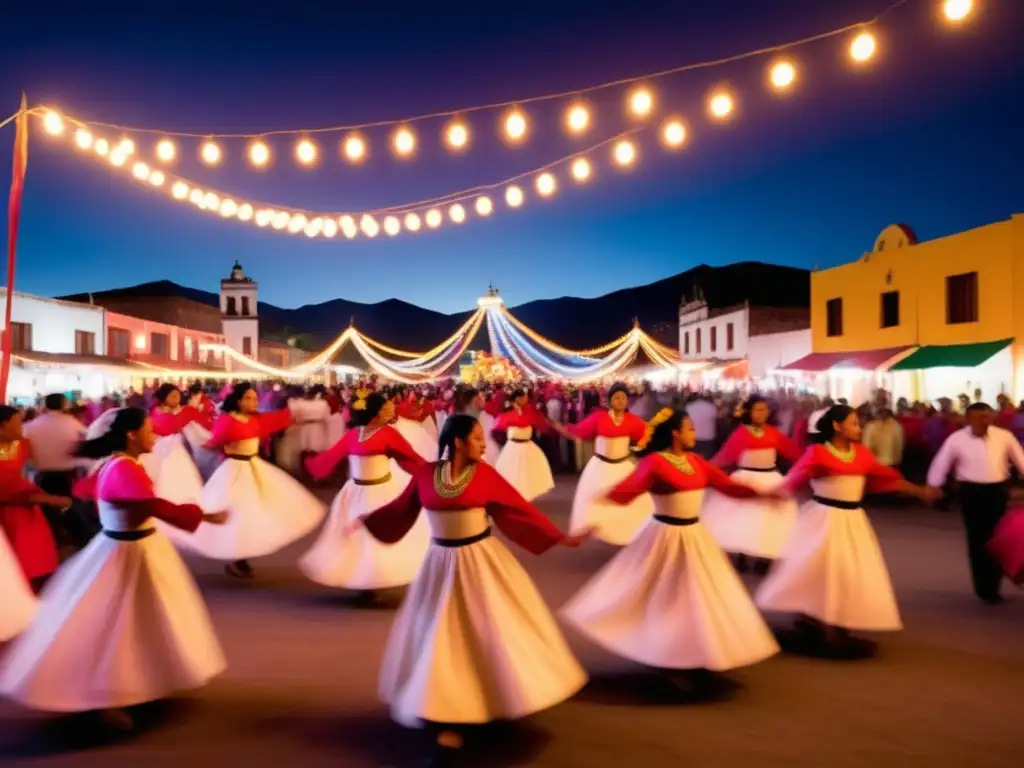 Festival de la Luz y la Vida en Chignahuapan: Escena mágica con luces vibrantes, danzas tradicionales y turistas maravillados