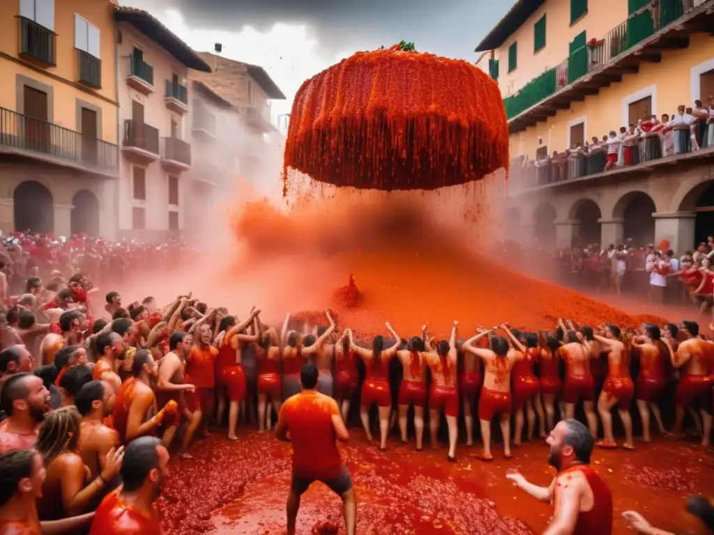 Diferencias festivales religiosos y culturales en La Tomatina, Buñol, España