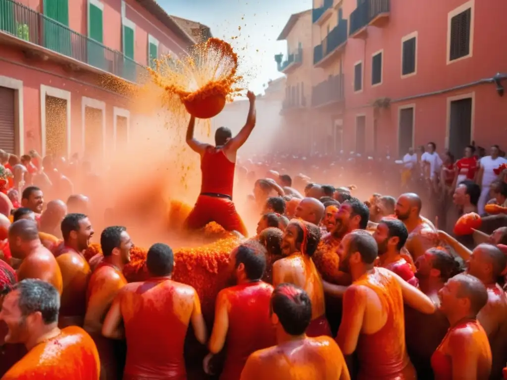 Festival de la Tomatina: Comida tradicional y festiva con tomates rojos y alegría